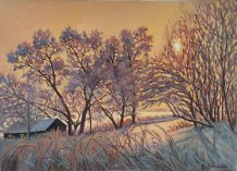 Картина "Зима-закат"