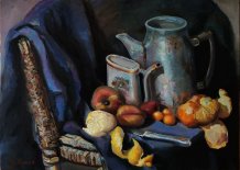 Картина "Кувшин и фрукты "