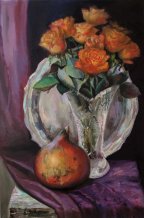 Картина " Розы и тыква "