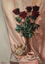 Картина " Розы и чай " 
