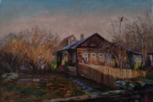 Картина " Осень, старый дом в д.Бузланово